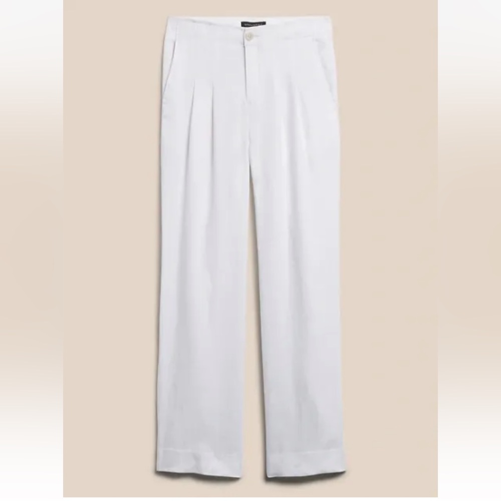 Banana Republic Castello Linen Pant // White #850826 - Picture 3 of 6
